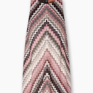 Missoni A-Line Dress with Zigzag Pattern - Pink, Black, and Cream